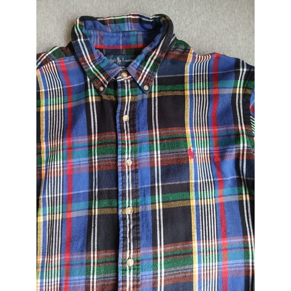 Ralph Lauren Shirt Mens XXL Flannel Brushed Cotton Chest Pocket Western Country